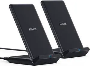 2 Pack 313 Wireless Charger (Stand) Qi-Certified for iPhone 16/16 Pro/16 Pro Max/15/14/13 10W Fast-Charging Galaxy S23 S22 S21(No AC Adapter)