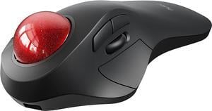 Wireless Trackball Mouse, Rechargeable Ergonomic Design, Index Finger Control with 5 Adjustable DPI, 3 Device Connection (Bluetooth or USB), Compatible for PC, Laptop, iPad, Mac, Windows, Android