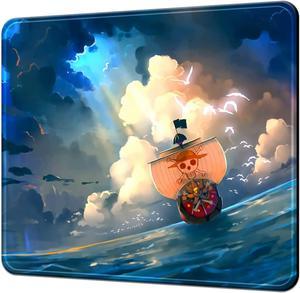 Anime One Piece Mouse Pad Small Gaming Mousepad Non-Slip Rubber Base and Stitched Edges Desk Mat for Computer Home Office Work and Study 11.4x9.8x0.12inch (A06)