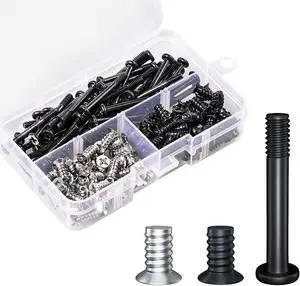 PC Computer Case Cooling Fan Screws Cross Recessed Head Self Tapping Screw M5x10 Black and Silver Case Fan Mount Screws Long Short Screws Kit