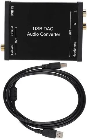 GV-023 USB DAC Audio Converter Digital to Analog DAC Audio Converter USB Audio Sound Card Coaxial/Optical/Stereo Output