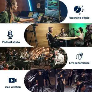 Depusheng MX2 microphone booster preamplifier for dynamic and ribbon microphones,microphone preamp audio booster for studio or home recording, livestream, broadcast or podcast