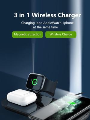 3 in 1 Wireless Charging Stand For Apple Watch 5 4 3 2 1 iPhone 11 X XS XR 8 Airpods Pro 10W Qi Fast Charger Dock Station