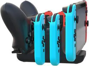 6 in 1 Charger station for Nintendo Swith with 4 Joy-Cons and 2 pro Controllers Charging docking station