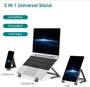 3 in 1 Stand for Laptop cell phone Pad holder Universal Aluminum alloy foldable portable mini Stand