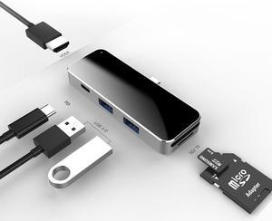 6-IN-1 single USB TYPE C Hub Laptop Charging Dock Station with HDMI-Compatible / PD charger /SD /TF / USB 3.0 hub Adapter for iPad Pro
