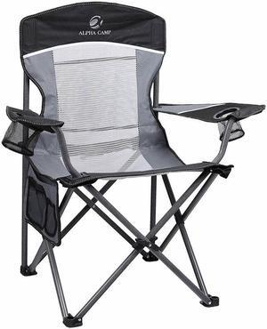 Portable Folding oversize  Camping Chair Support 330 LBS Padded Thicken Arm Chair with Cup Holder and Carry Bag for Camp, Fishing, Hiking