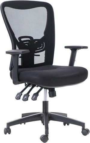 Ergonomic Home Office Desk Chair High Back, Modern 360° Swivel Executive Computer Chair with Height Adjustable Armrests, Lumbar Support, Breathable Mesh Back, Black - 1 Pack, Load Capacity: 300 lbs