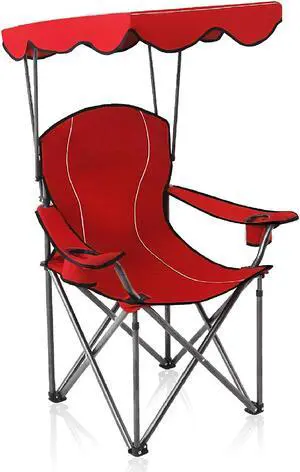 Heavy Duty Canopy Lounge Chair Sunshade Hiking Travel Chair