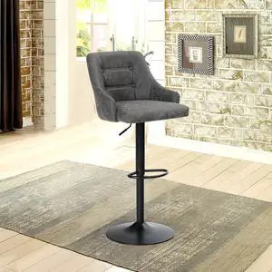 Bar Stools Counter Height, Adjustable Swivel Barstools with Back Bar Height, Modern PU Leather Upholstered Dining Chairs for Kitchen Pub, 300lbs, (1 pcs)
