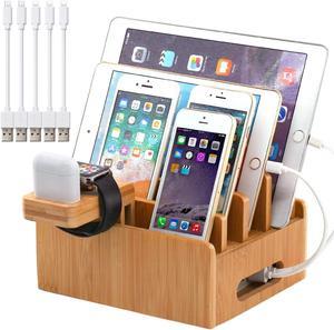 Pezin & Hulin Charger Dock Stand,Multiple Devices Station Organizer for Cell Phones, Tablet, AirPods, iWatch , Stand.(Includes 5 Cables BUT NO Charger HUB)