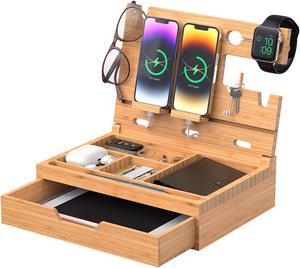 Pezin & Hulin Desktop Storage Organizer, Desktop Organizer Office Storage Rack with Drawer, Display Shelf Rack, Office Supplies Desk Organizer