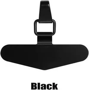Pezin & Hulin 2Pack Anti-lost Mobile Phone Lanyard Stainless Steel Patch Anti-lost Fixed Card Shell Connection Pendant Hole Clip(Without Lanyard) Black