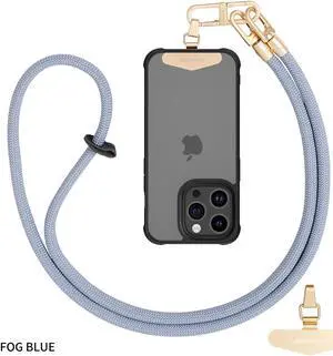 Pezin & Hulin 120cm Cell Phone Lanyard Adjustable Nylon Neck Strap Crossbody Chain Colorful, Compatible With Mobile Phone Blue