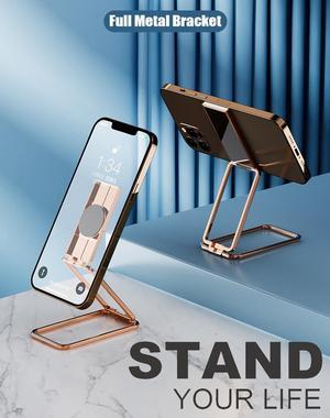 Pezin & Hulin Foldable & Adjustable Cell Phone Ring Holder Finger Kickstand Friendly Cell Phone Holder Compatible with iPhone, Galaxy, and Other Smartphones Rose Gold