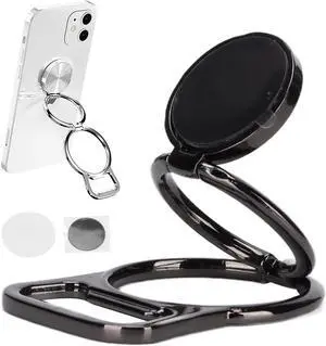 Pezin & Hulin 360° Adjustable Foldable Mobile Phone Stand Angle Height Adjustable Desktop Mobile Phone Ring Grip Holder, Compatible with All Smart Phones