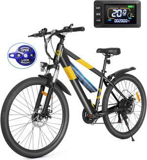 GYROOR 550W Electric Bike 26" Electric Mountain Bike for Adults, 48V Built-in Hidden Removable Battery, Up to 50 Miles with Shimano 21 Speed City Commuter Bike for Man Woman - UL2849