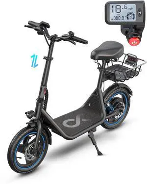 GYROOR 650W Electric Scooter with Seat for Adult,14 inch Commuter Electric Scooter with Dual Shock Absorbers and Basket-up to 25 Miles 18.6MPH Rear Basket GYROOR 650W Electric Scooter with Seat for Adult,14 inch Commuter Electric Scooter with Dual Shock Absorbers and Basket-up to 25 Miles 18.6MPH Rear Basket