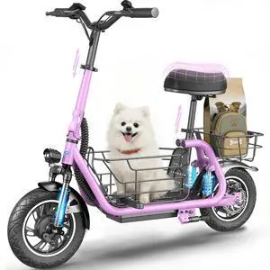 Gyroor C1Pro Foldable Electric Scooter with Seat, 12" Dual Shock Tires, 450W Motor, 20-25 Mile Range, UL-Certified Dual Brake Commuter Scooter with Baskets, Pink Gyroor C1Pro Foldable Electric Scooter with Seat, 12" Dual Shock Tires, 450W Motor, 20-25 Mile Range, UL-Certified Dual Brake Commuter Scooter with Baskets, Pink