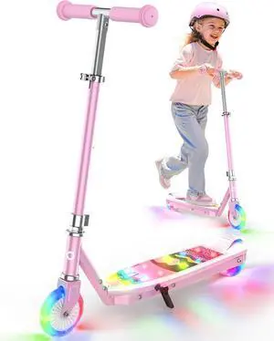 Gyroor KS2 Kids Electric Scooter, 5 MPH Speed Safe Ride with Foot Sensor Start, LED Lights, Adjustable Handlebar, 2 Hour Fast Charging, UL2272 Certified, Ages 612, 121 lb Max Load, Pink Gyroor KS2 Kids Electric Scooter, 5 MPH Speed Safe Ride with Foot Sensor Start, LED Lights, Adjustable Handlebar, 2 Hour Fast Charging, UL2272 Certified, Ages 612, 121 lb Max Load, Pink