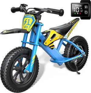 GYROOR 21.6V Kids Electric Balance Bike, 12 in., 200W Motor, Max 10 MPH, LED Display, UL-Certified, Ages 3-8 Blue GYROOR 21.6V Kids Electric Balance Bike, 12 in., 200W Motor, Max 10 MPH, LED Display, UL-Certified, Ages 3-8 Blue