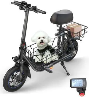 GYROOR C1S Pet Friendly Adult Electric Scooter with Seat, 550W Motor 18.6MPH, 36V 7.8Ah Battery, 12" Pneumatic Tires, Foldable Commuter E-Scooter with Front Pet Basket & Rear Cargo Rack, UL Certified GYROOR C1S Pet Friendly Adult Electric Scooter with Seat, 550W Motor 18.6MPH, 36V 7.8Ah Battery, 12" Pneumatic Tires, Foldable Commuter E-Scooter with Front Pet Basket & Rear Cargo Rack, UL Certified
