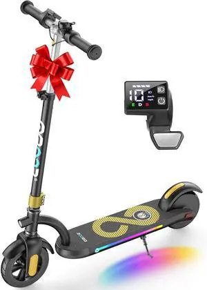 GYROOR H40 Kids & Teens Electric Scooter, 180W Motor Max 10 MPH, Adjustable Height Handlebars, Dual Braking System, UL2272 Certified, LED Display & Colorful Lights, 6.5" Solid Rubber Wheels GYROOR H40 Kids & Teens Electric Scooter, 180W Motor Max 10 MPH, Adjustable Height Handlebars, Dual Braking System, UL2272 Certified, LED Display & Colorful Lights, 6.5" Solid Rubber Wheels