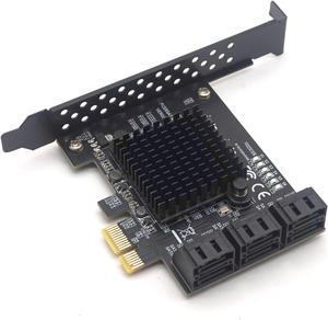 Weastlinks PCIE PCI-E to 6 Ports SATA 3.0 PCIe expansion Card 6 SATA Adapter SATA 3 Converter with Heat Sink Marvell 88SE9215 chip