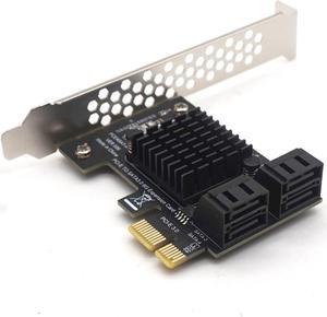 Weastlinks PCIE PCI-E to 4 Port SATA 3.0 to PCIe x1 GEN3 Expansion Adapter Card 4 SATA 3 III PCI-e PCI Express Converter ASMedia ASM1064