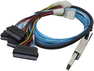 Weastlinks SAS SATA CABLE Mini SAS 4x Mini SAS26P SFF-8088 to 4 SFF-8482 SAS29P SAS Power Cabe