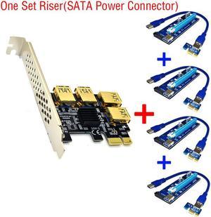 Weastlinks Riser USB 3.0 PCI-E Express 1x to 16x Riser Card Adapter PCIE 1 to 4 Slot PCIe Port Multiplier Card for BTC Bitcoin Miner Mining