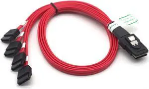Weastlinks Mini SAS 36P SFF-8087 to 4 SATA 7 Pin Data HDD Cable target Hard Disk Data Red Cable