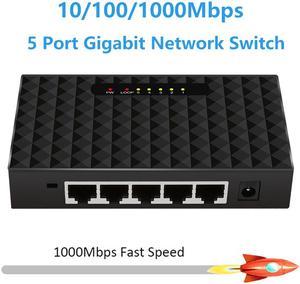 Weastlinks 5 Port Gigabit Switch Ethernet Smart Switcher High Performance 1000Mbps Ethernet Network Switch RJ45 Hub Internet Splitter