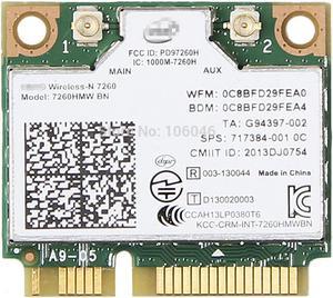 Weastlinks Wireless Network PCI-E card For Intel 7260 7260HMW BN 802.11bgn 300Mbps Wifi+Bluetooth 4.0 Half Mini Wlan Adapter For Dell Asus