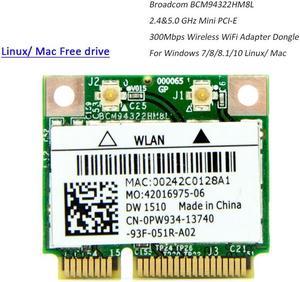 Weastlinks BCM94322HM8L DW1510 BCM94322 Dual Band 300Mbps Mini PCIE WiFi Wireless Network Card 802.11a/b/g/n DW1510 for Mac OS/hackintosh