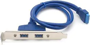 Weastlinks PC Mainboard 20 pin to Dual USB 3.0 Ports Extension Cable Motherboard 20Pin to 2 USB3.0 Panel Bracket Extension Cord