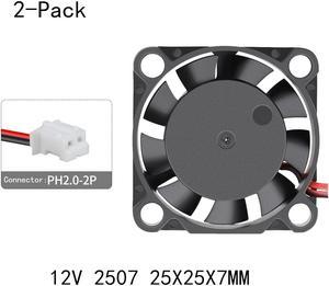 Weastlinks 2Pcs DC 12V Fan 25MM 25x25x7MM Laptop Ultrathin Brushless Axial Cooling Fan 2507 Fan