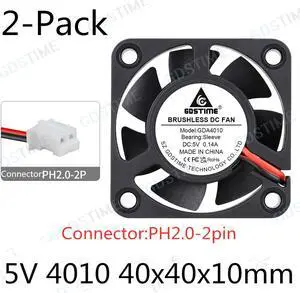 Weastlinks 2PCS DC 5V 12V 24V Fan 4cm 40mm 4010 40x40x10mm Ultrathin Brushless Axial Cooling Fan 4010 USB Fan PH2.0 XH2.54