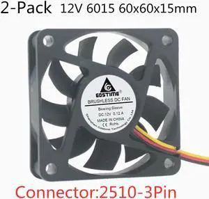 Weastlinks 2PCS DC 5V 12V 24V USB Fan 6cm 60mm 6015 60x60x15mm Ultrathin Brushless Axial Cooling Fan 6015 Fan 2510 3Pin XH2.54 2Pin USB Fan Grill Net