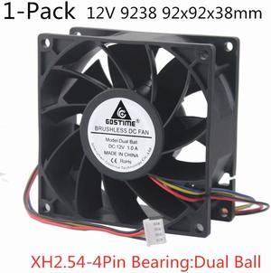 Weastlinks DC 12V 24V Fan 9cm 92mm 9238 92x92x38mm Dual Ball Bearing Ventilation Exhaust Cooling Fan 9238 Fan 4Pin Dual Ball Fan