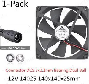Weastlinks DC 12V 24V Cooling Fan 14cm 140mm 14025 140x140x25mm Big Quiet Brushless Axial Computer Case Dual Ball Cooler Fan DC5.5 14025 USB Fan Grill Net
