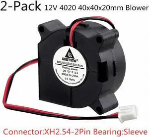 Weastlinks 2PCS 4020 DC Blower Fan 5V 12V 24V 40x40x20mm Miniature Ultra-Thin Brushless Blower Fan Turbofan 40MM Cooler Cooling Fan Blower Fan