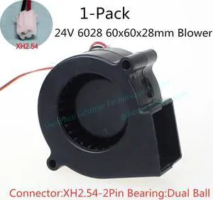 Weastlinks 2PCS 6028 DC Blower Fan 12V 24V 60x60x28mm Brushless Blower Fan Humidifier Air Purifier Turbo Fan Dual Ball 60MM Cooling Blower Fan