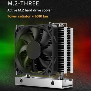 Weastlinks M.2-THREE M2 2280 Solid State Hard Disk Heat Sink with 6010 Fan SSD Radiator PCI-E 4.0/5.0 Aluminum Heatsink Cooling Thermal Pad