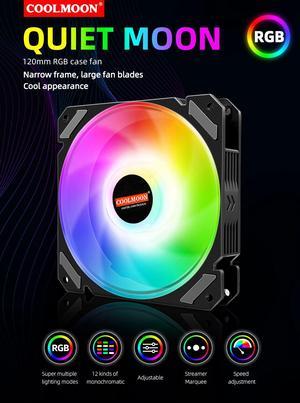 Weastlinks 120mm 12cm RGB Case Fan Desktop Computer Silent + IR Remote Adjustable Speed Cooling 5V 3Pin ARGB Cooler Radiator