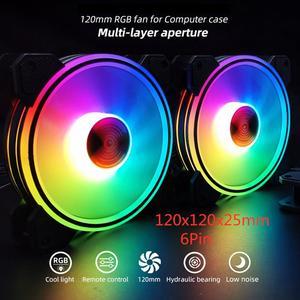 Weastlinks 120mm RGB PC Case Fans Colorful 12cm 12V 6Pin Cooling Fan Heatsink Dissipation Computer Chassis Cooler Accessories