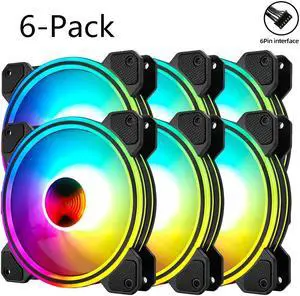 Weastlinks 120mm RGB PC Case Fans Colorful 12cm 12V 6Pin Cooling Fan Heatsink Dissipation Computer Chassis Cooler Accessories