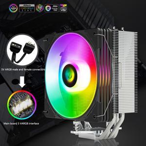 Weastlinks 4 Heat Pipes CPU Cooler 5V 3PIN ARGB 4PIN PWM Cooling Fan Radiator for Intel LGA 775 115X 1200 17XX AMD AM4