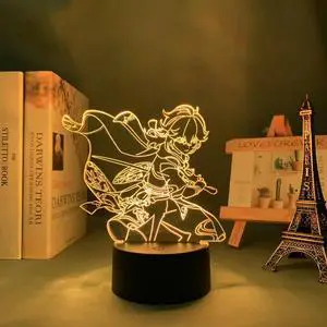 Weastlinks Genshin Impact 3D light Anime Night Light Game Figure Yunjin Lamp 16 Colors Shenhe Room Decor Kids christmas decoration Gift