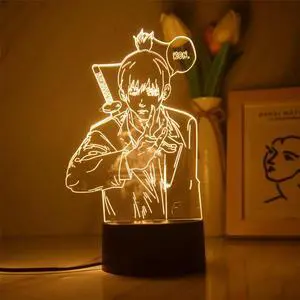 Weastlinks 3D Led Night Lamp Anime Chainsaw Man Aki Hayakawa 16 Colors for Bedroom Decor Kids Birthday Gift Manga Chainsaw Man Led Light Bedside